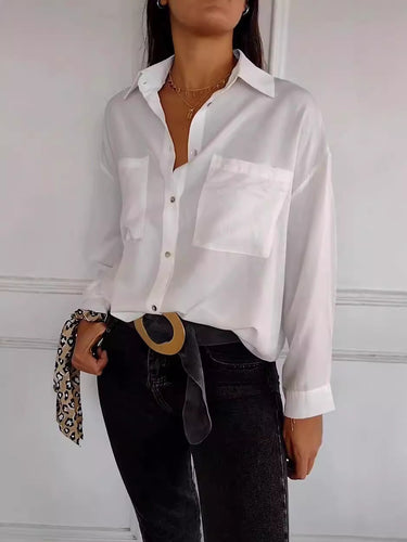 Ladies Elegant blouse with buttonhole and fine details Lune London