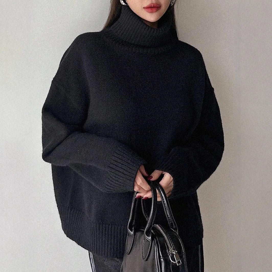 Women's Oversized Turtleneck Sweater Made Of Soft Material Lune London