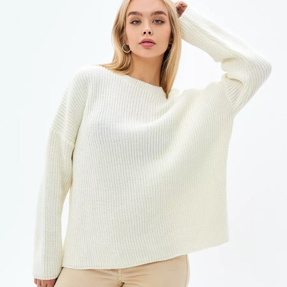 Pull en tricot épais pour femmes avec une coupe ample et un design texturé Chic & Stil