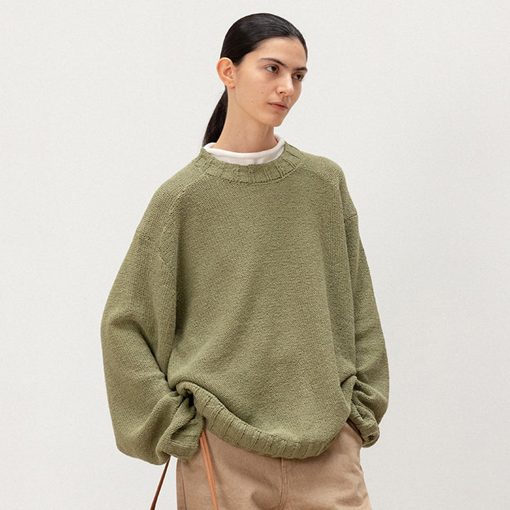 Pull en tricot décontracté pour femmes avec coupe ample et ourlet élastique