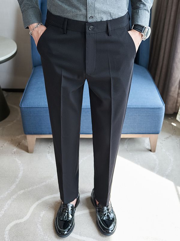 Elegant suit trousers for men, slim fit and fine striped pattern Lune London