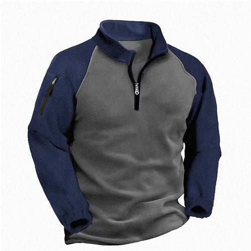 Functional fleece jacket for men with high collar and zipper Lune London