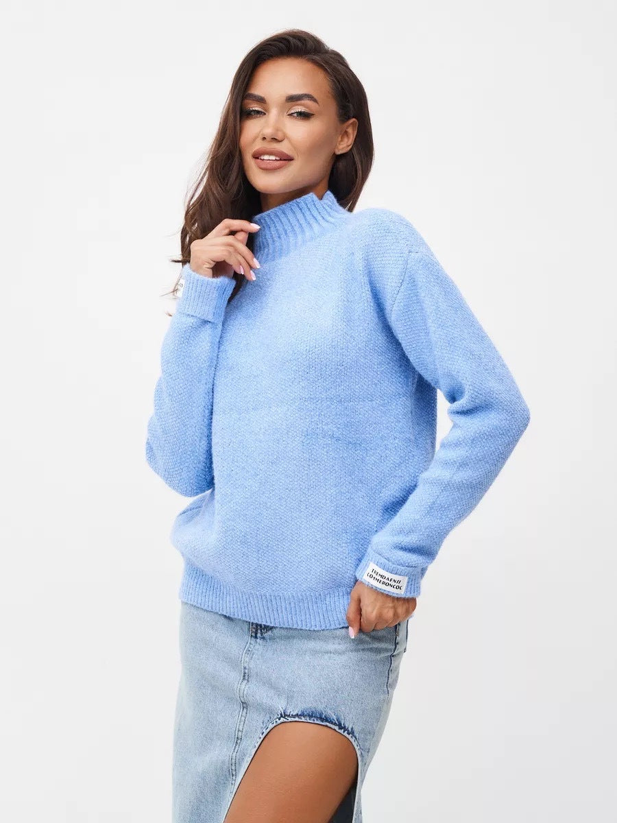 Pull en tricot pour femmes avec col montant Chic & Stil