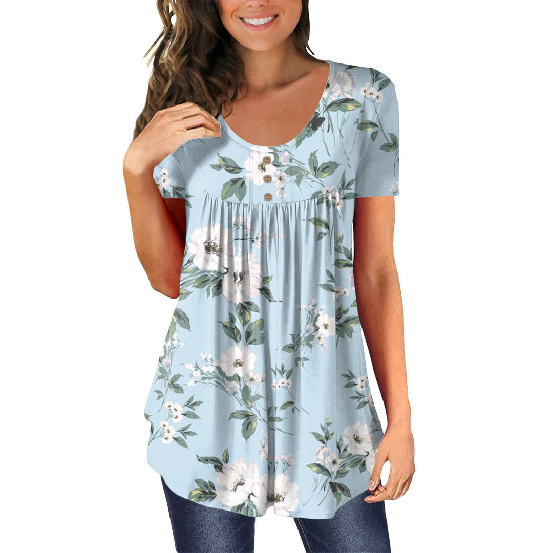 Women Casual Tunic with Chic Floral Print and Style