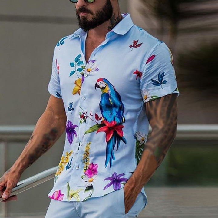 Blouse for women with floral print and short sleeves Lune London
