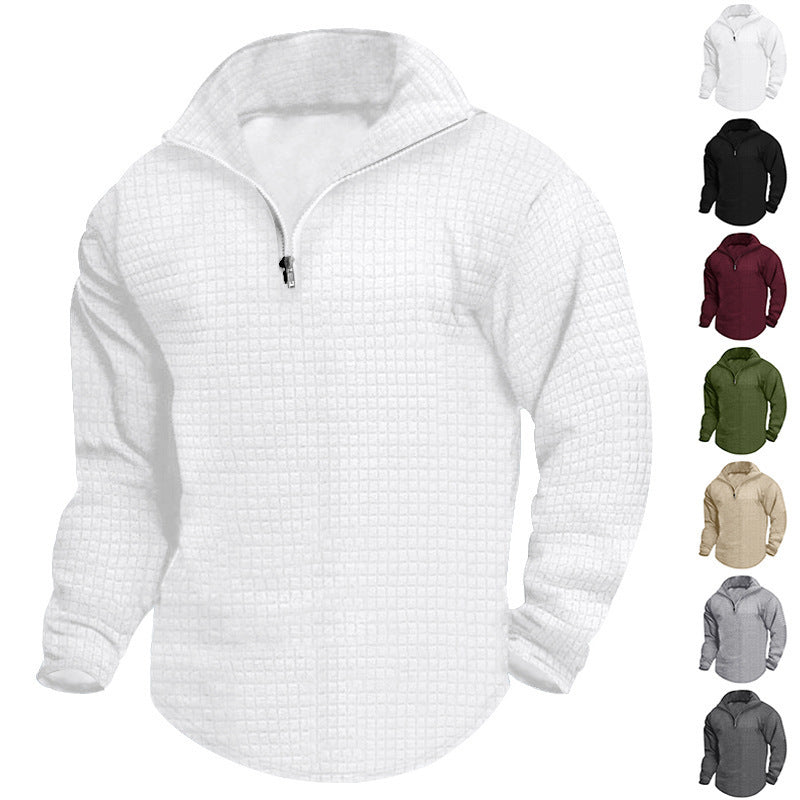 Men's High-Quality Fleece Sweater with Stand-Up Collar and Zipper Lune London