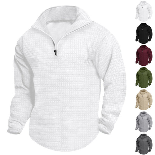 Men's High-Quality Fleece Sweater with Stand-Up Collar and Zipper Lune London