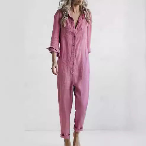 Casual denim jumpsuit for women with modern details Lune London