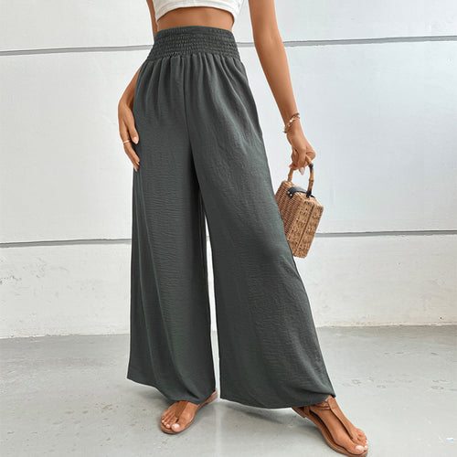 Wide summer pants for women with elastic waistband Lune London