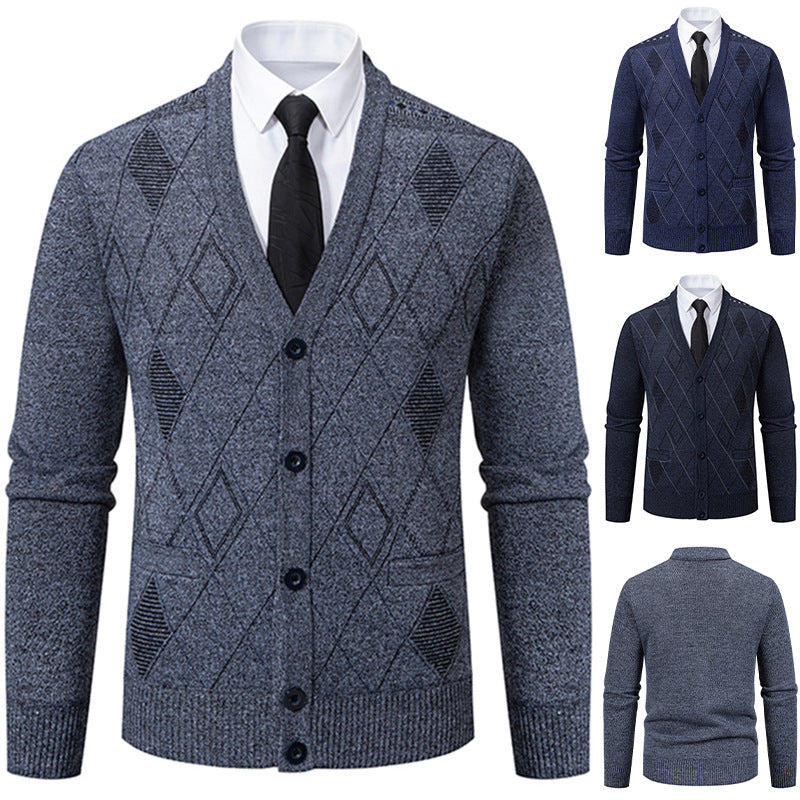 Men's knitted jacket with an elegant diamond structure Lune London