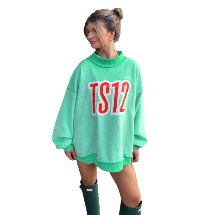 Sweatshirt pour femmes surdimensionné avec impression graphique créative Chic & Stil