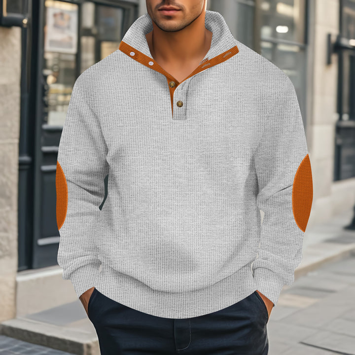 Men's Henley sweater with textured design and contrasting accents Lune London