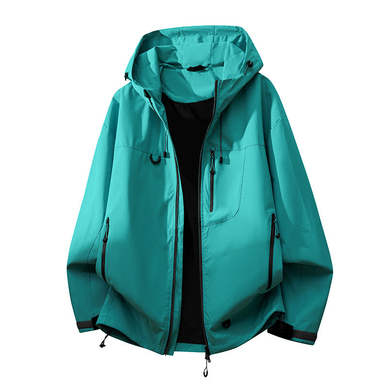 Technical outdoor jacket for women with multifunctional pockets and adjustable hood system Lune London