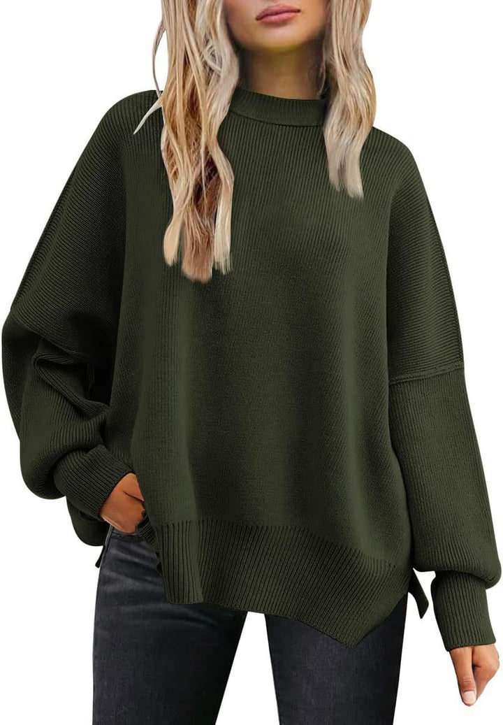 Oversized knitted sweater for women with wide sleeves and a textured surface Lune London