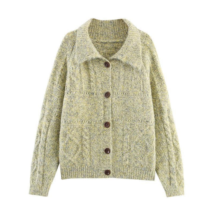 Womens knit jacket with trendy collar and pockets Lune London