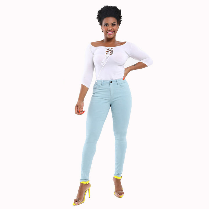 Slim-fit jeans for women with decorative laced detail Lune London