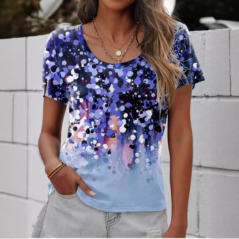 Ladies short sleeve T-shirt with artistic pattern Lune London