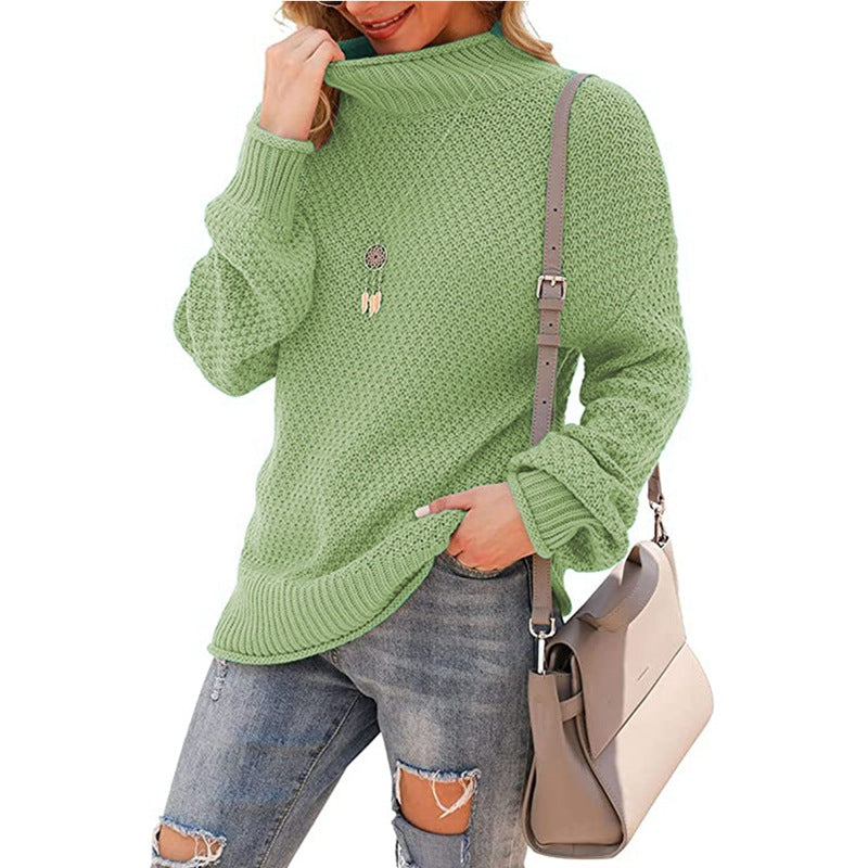 Women’s chunky knit sweater with turtleneck and textured surface Lune London