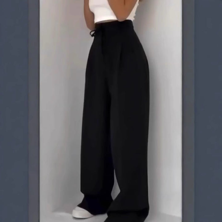 Wide-leg culotte pants for women with drawstring Lune London