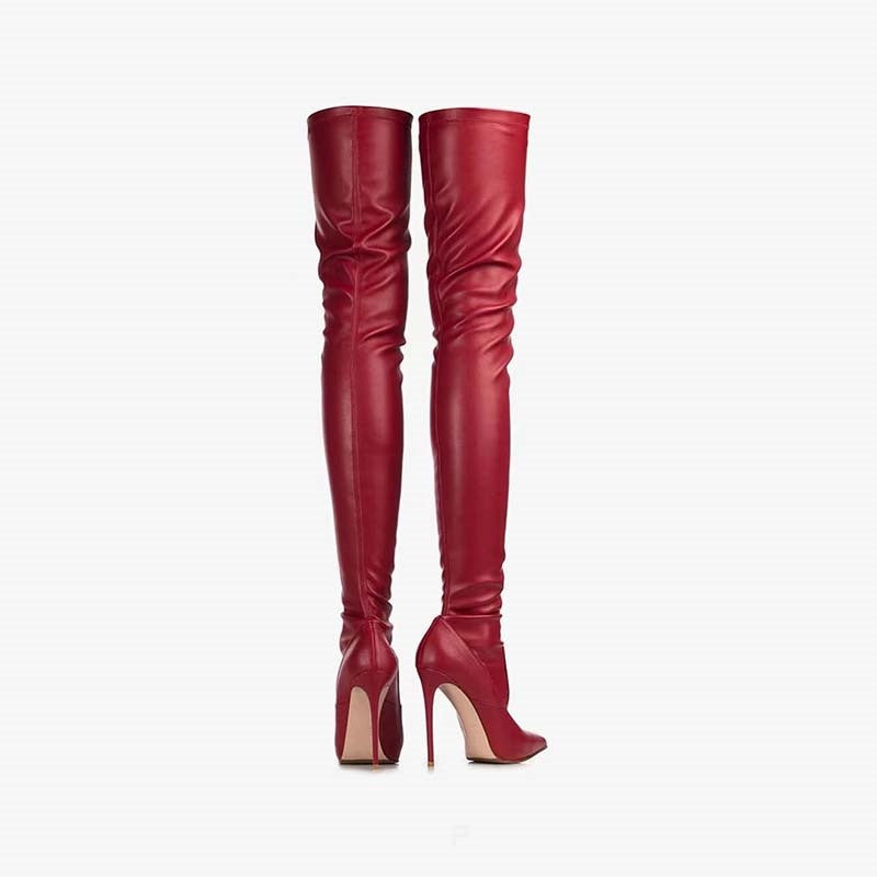 Femme Over-The-Knee Pointed Toe Stiletto Boots Lune London