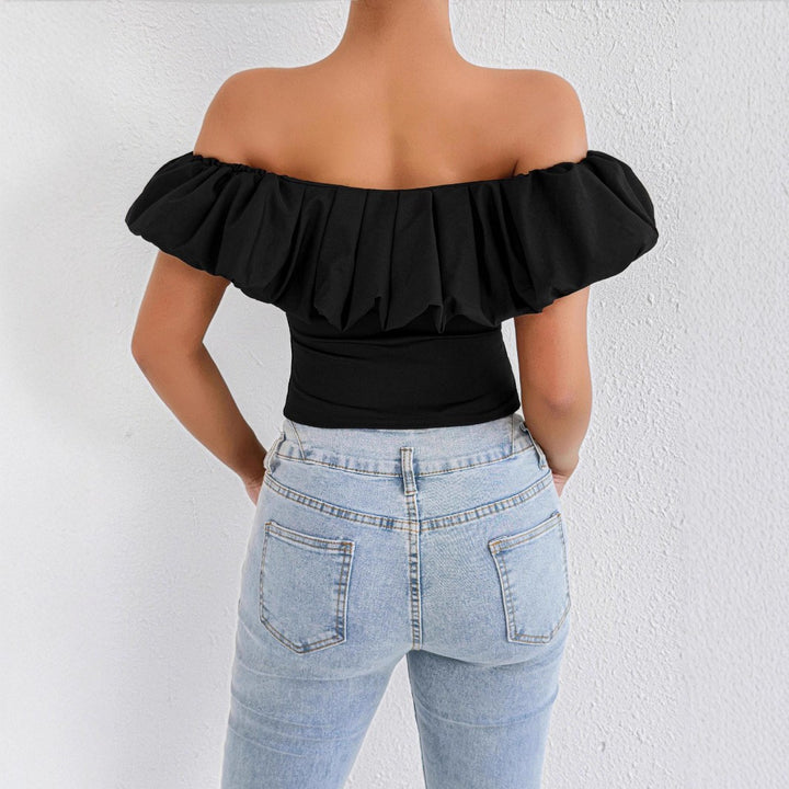 Women's Off-Shoulder Ruffle Shirt with Tailored Fit Lune London