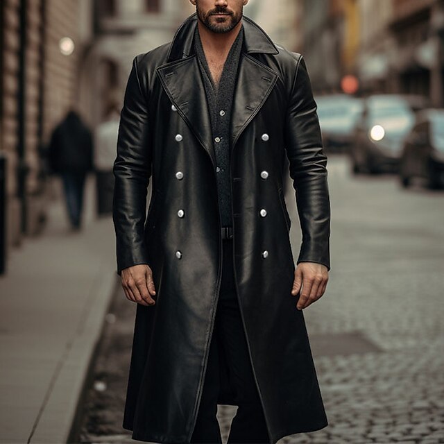 Elegant long trench coat for men in high-quality material Lune London