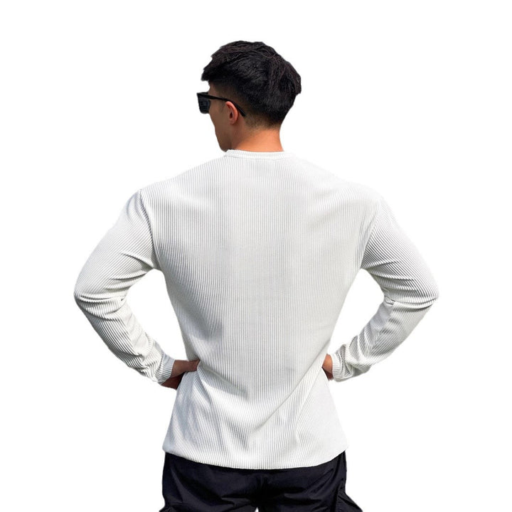 Men's long sleeve top with an innovative rib design and a trendy high collar Lune London