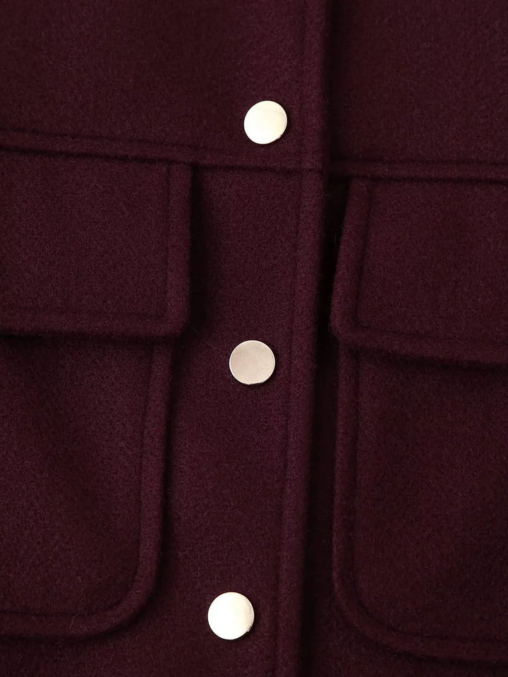 Veste militaire courte pour femmes avec poches et boutons décoratifs Lune London