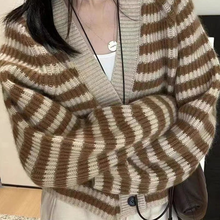 Women striped knit cardigan Lune London