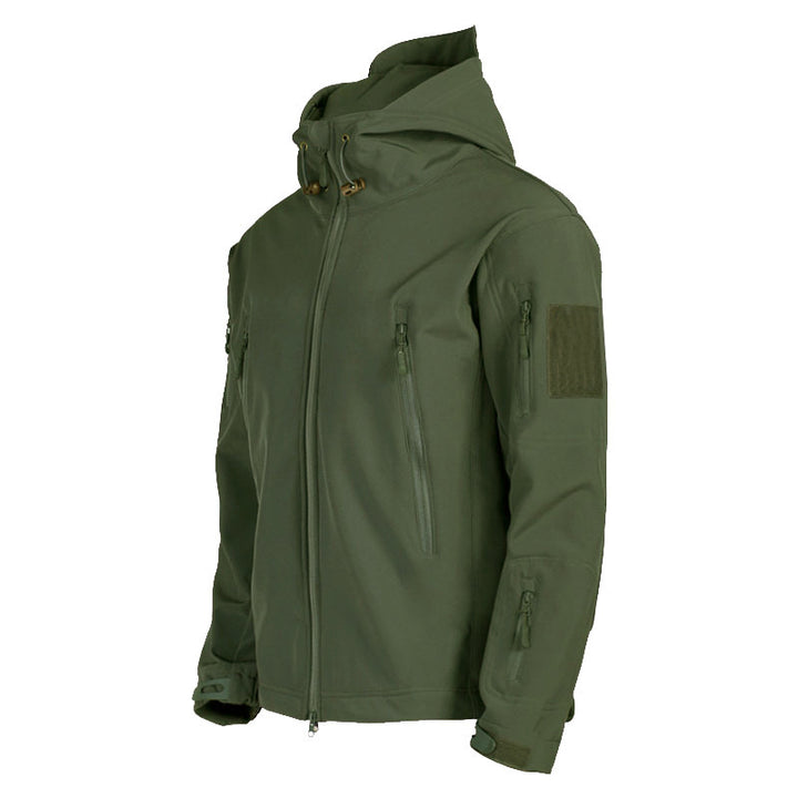 Versatile softshell jacket for men with removable hood Lune London