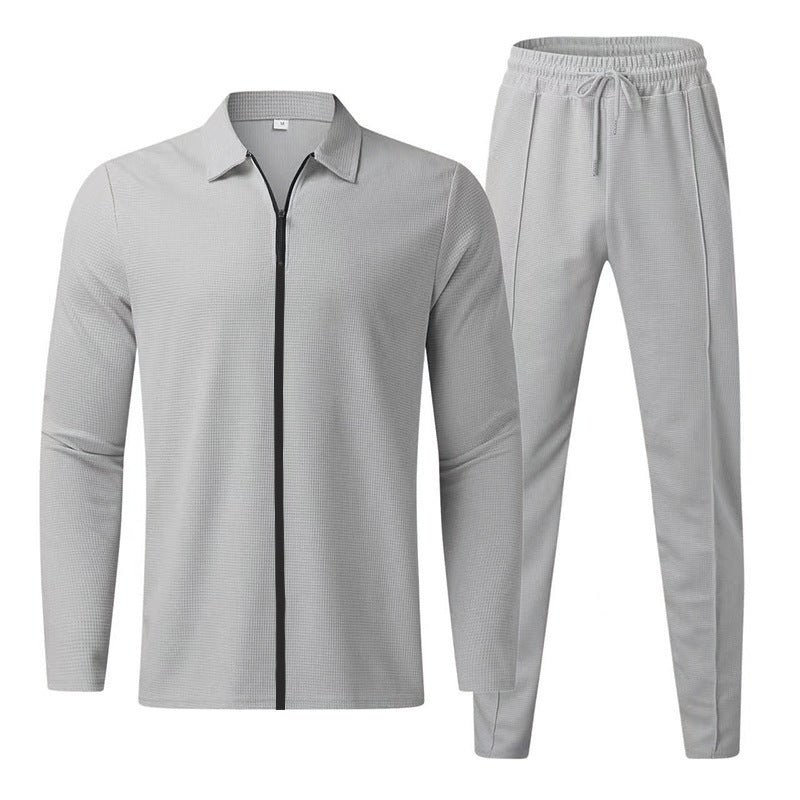 Men's long sleeve sports set with zipper and elastic pants Lune London