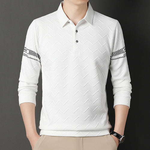 Long sleeve polo shirt for men with structured design and elegant accents Lune London