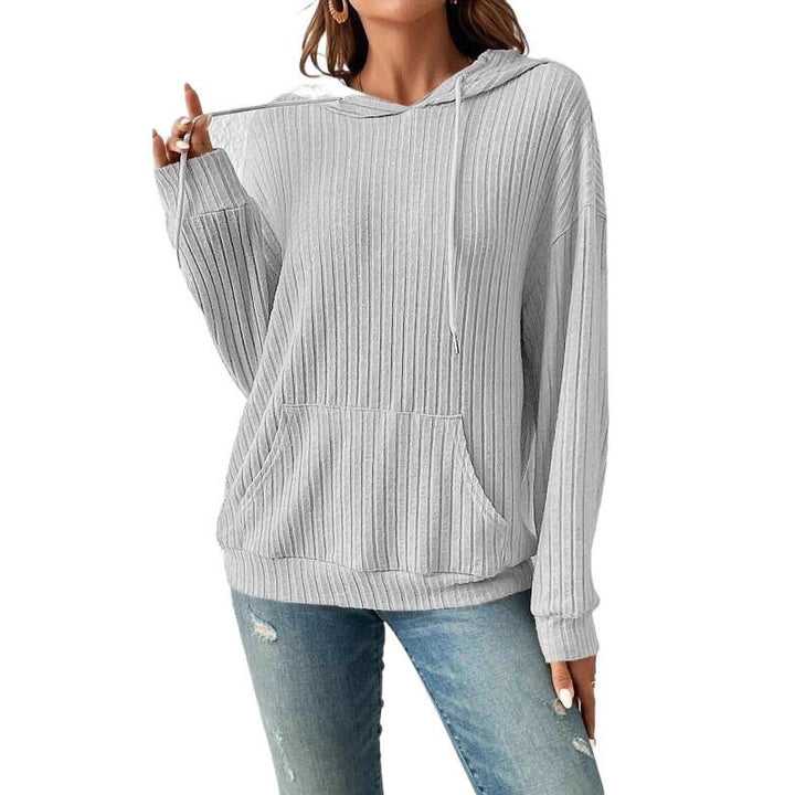 Ladies casual hoodie with ribbed structure Lune London