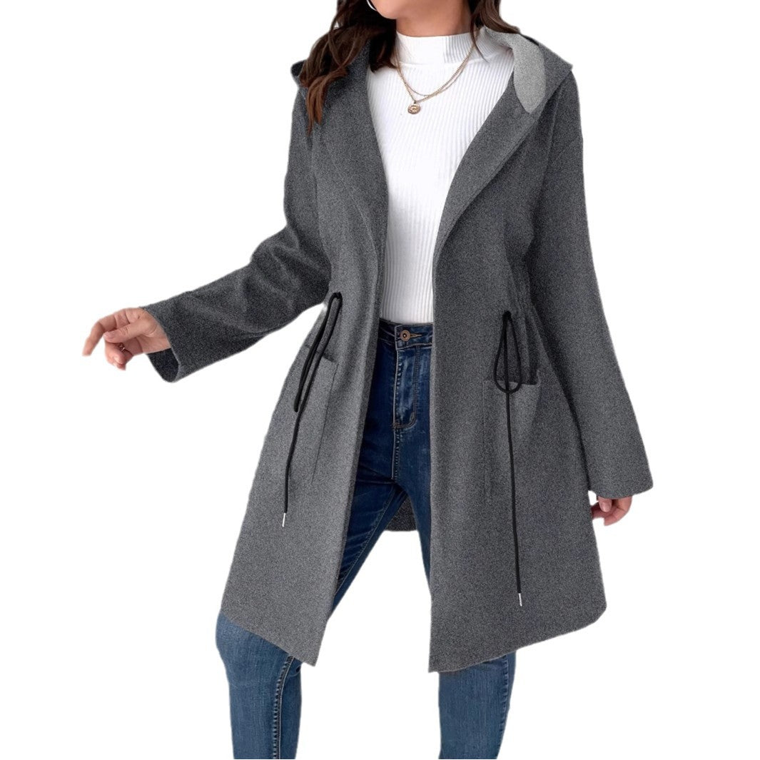 Ladies comfortable transition jacket with hood and drawstring Lune London