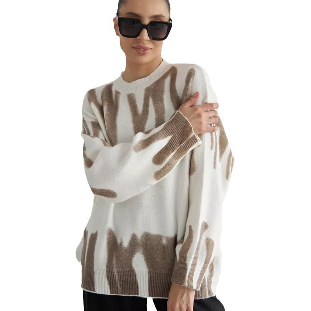 Oversized sweater for women with creative pattern and soft textured material Lune London