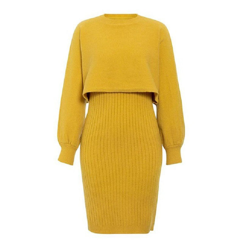 Knit dress for women with a short body and ribbed structure Lune London