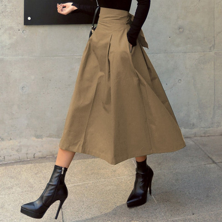 Roc A-line dress for women with high waist and pleats Lune London