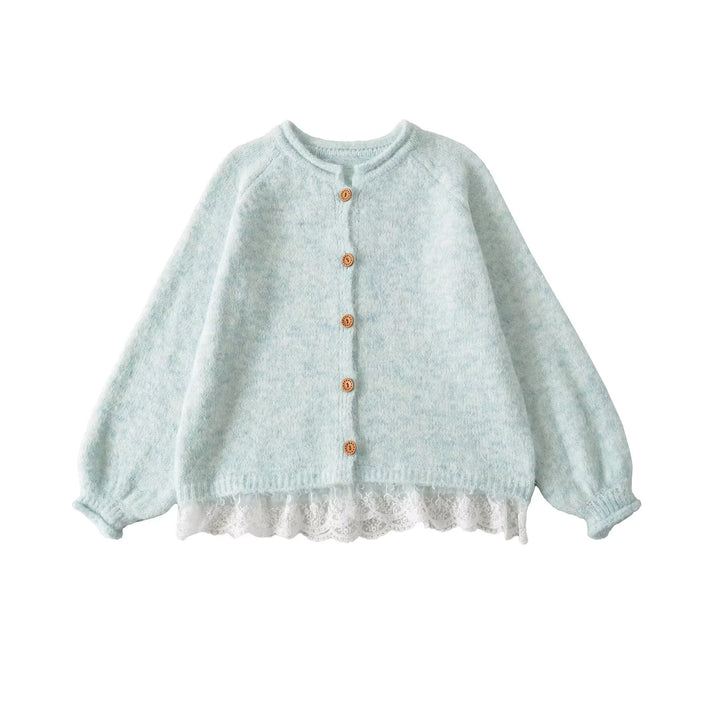 Ladies Elegant Knitted Vest with Lace and Chic Button Detail and Style