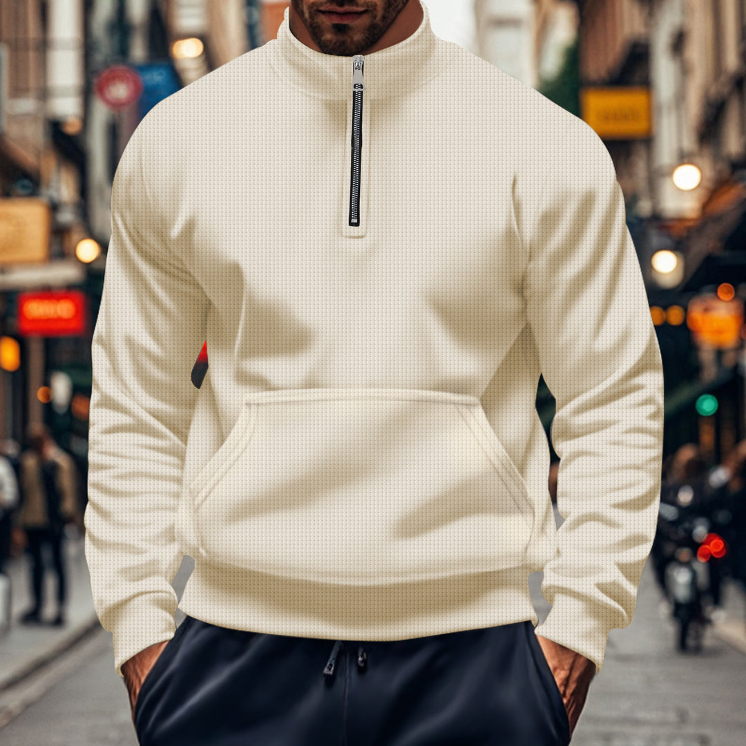 Men's sporty hooded sweatshirt with zipper and practical pockets Lune London