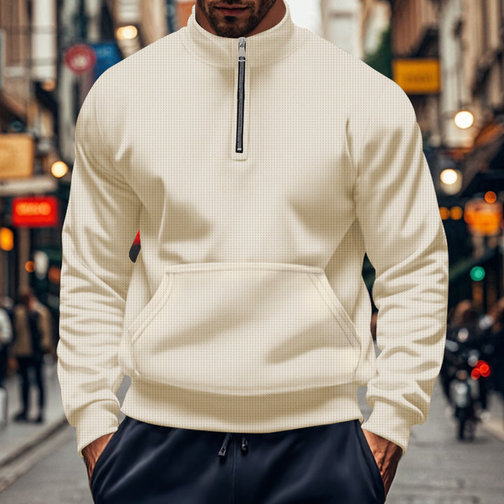 Men's sporty hooded sweatshirt with zipper and practical pockets Lune London