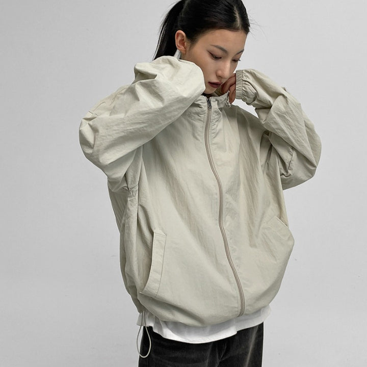 Veste de transition décontractée pour femmes avec col haut et cordon de serrage réglable Chic & Stil 1772505648