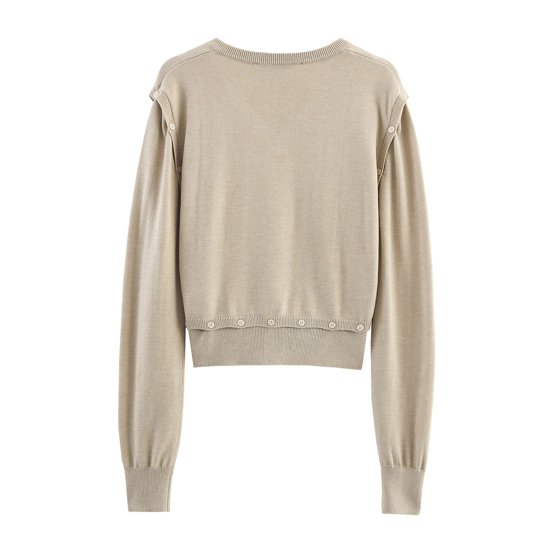 Trendy cropped sweater for women with button details Lune London