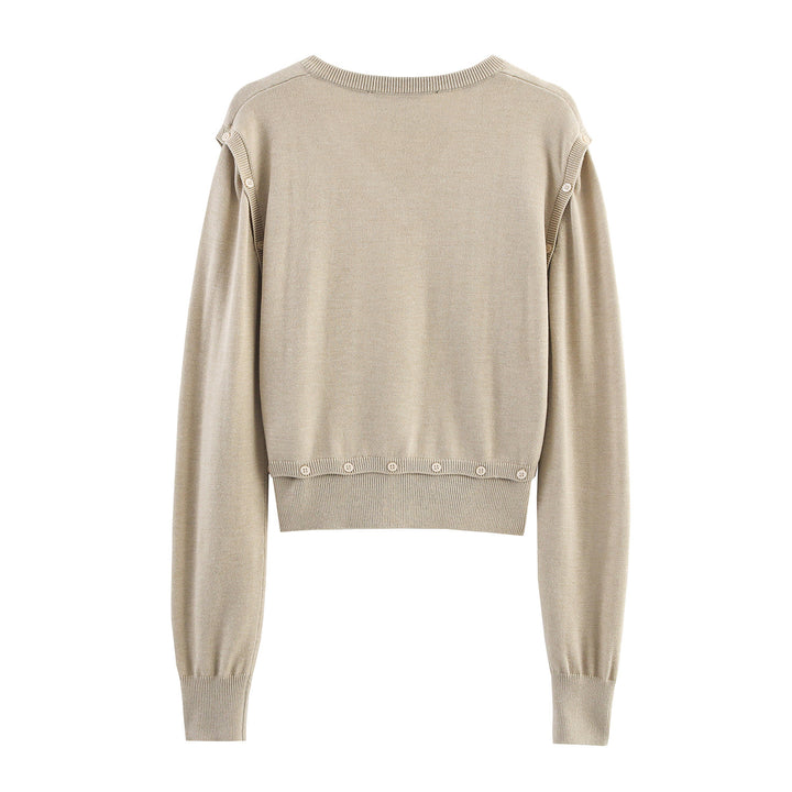 Trendy cropped sweater for women with button details Lune London