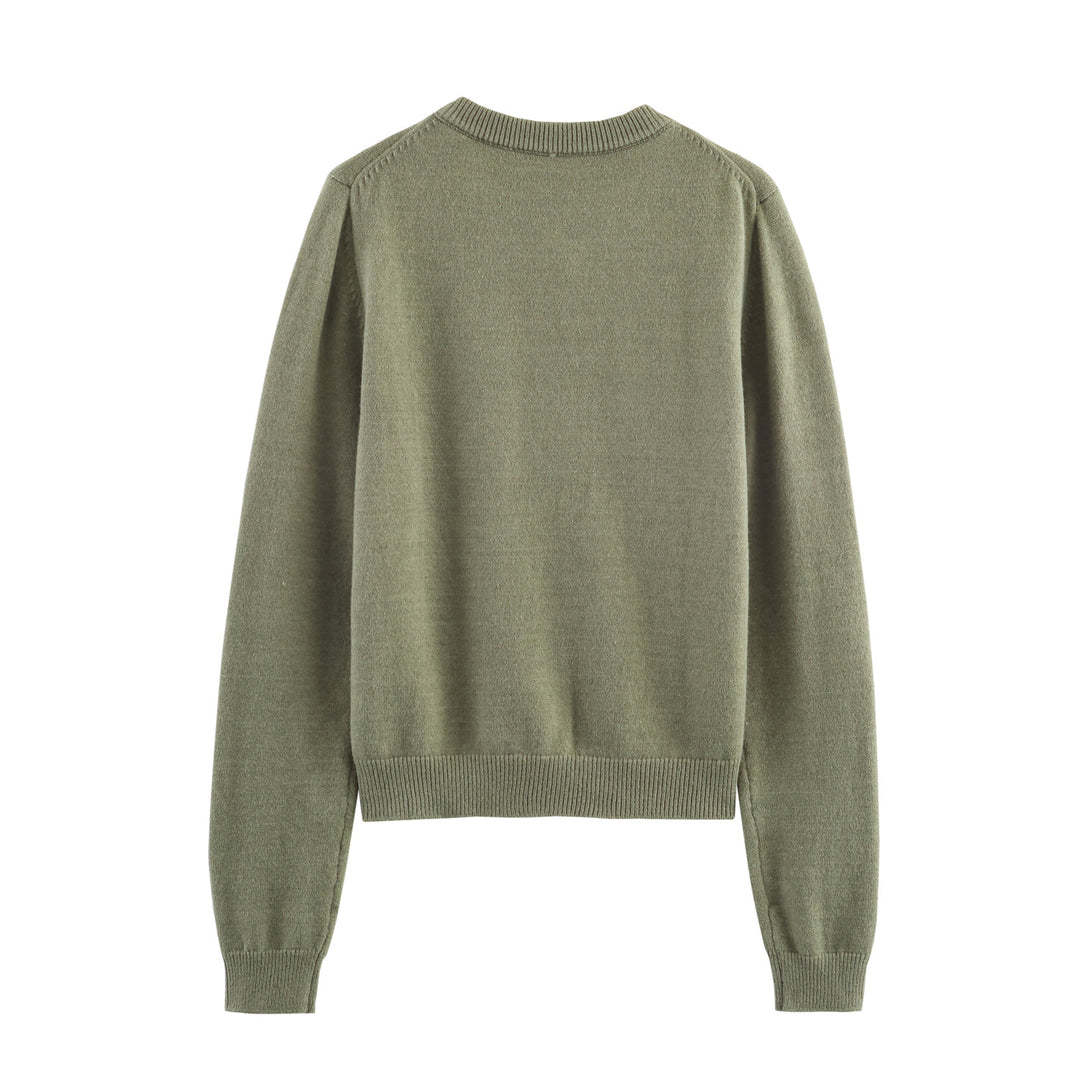 Womens knit jacket with button closure and fine woven structure Lune London