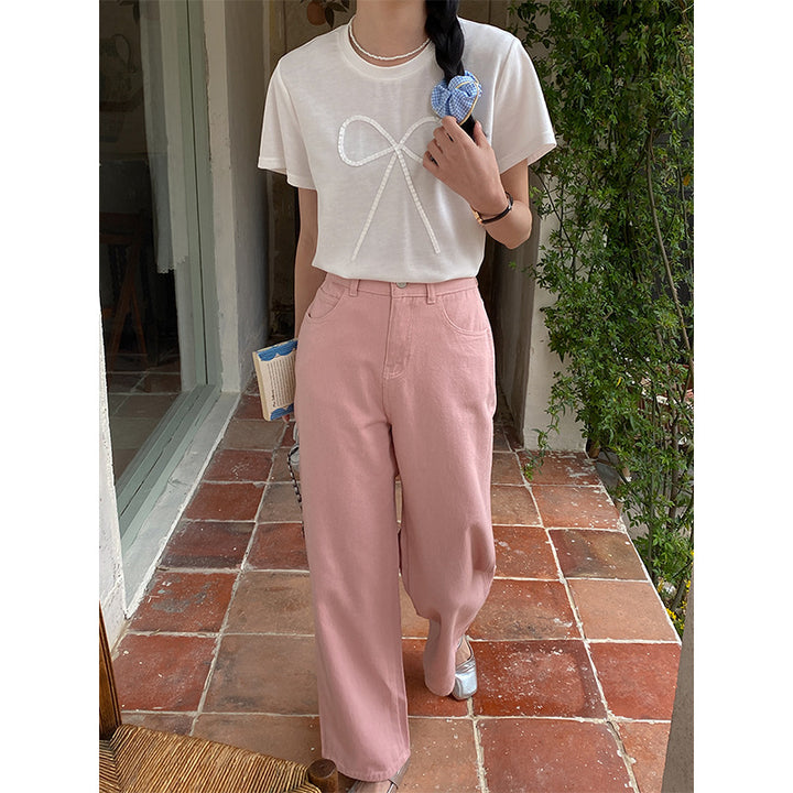 Women's Casual High-Waist Jeans with Wide Leg Chic & Stil
