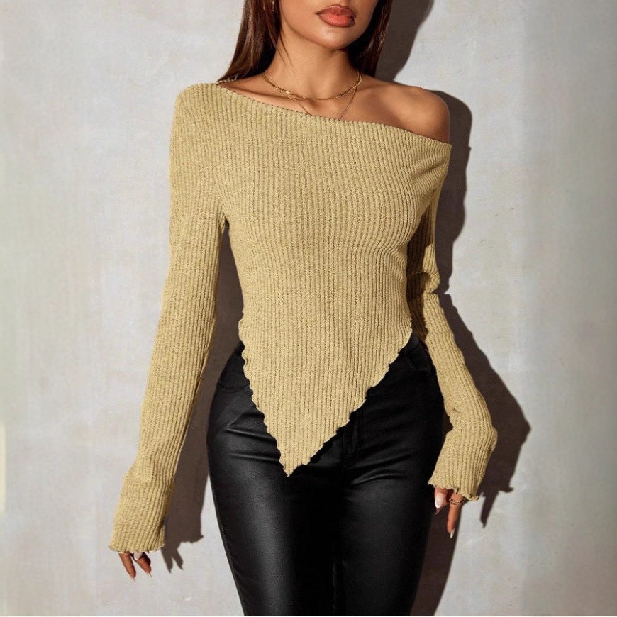 Dames Pull en tricot asymétrique Chic & Stil