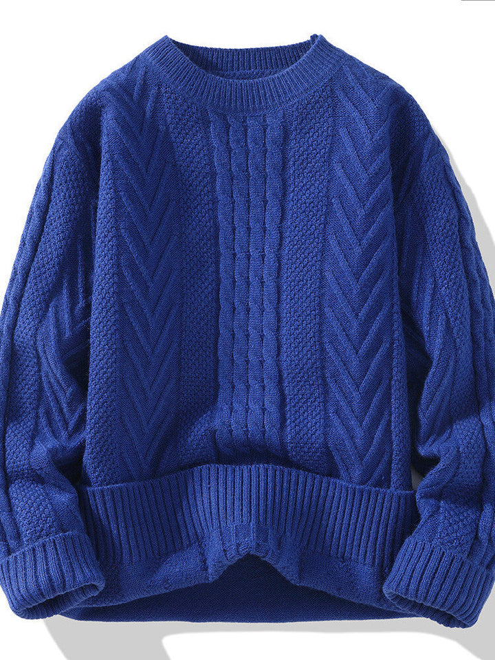 Lune London | Men's chunky knit sweater with cable pattern and casual fit