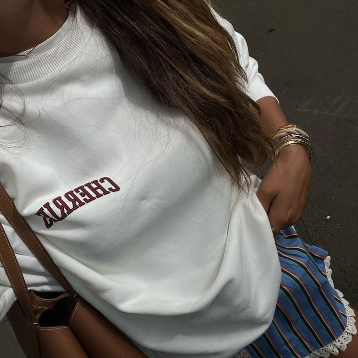 Pull femme décontracté avec motif de fruit créatif Lune London