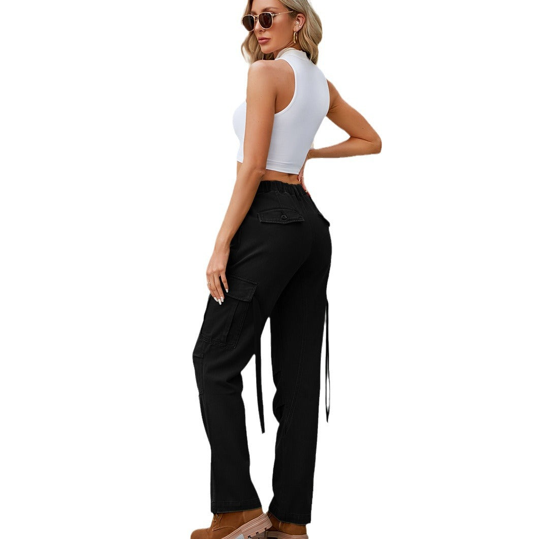 High-waisted utility cargo pants for women with practical pockets Lune London
