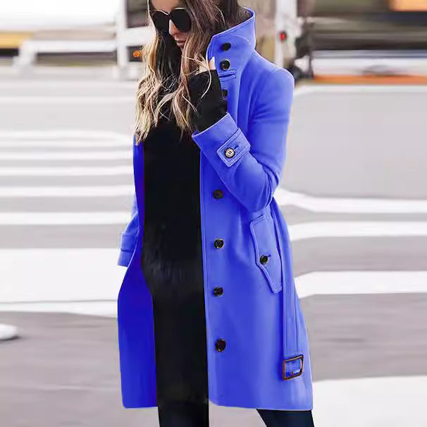 Elegant trench coat for women with high collar and practical pockets Lune London